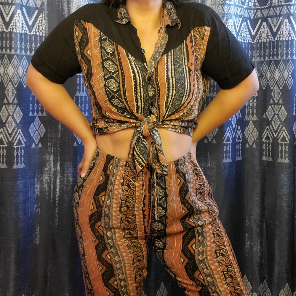 Vintage matching top and bottom outfit